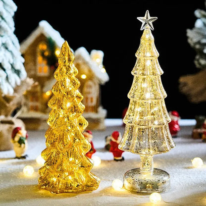 Luz nocturna de cristal para árbol de Navidad, ideal para el hogar, ambiente festivo romántico, adornos navideños, decoración luminosa LED
