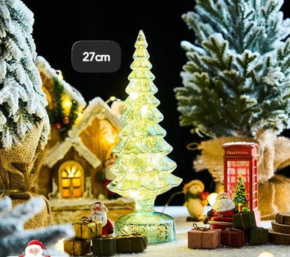 Luz nocturna de cristal para árbol de Navidad, ideal para el hogar, ambiente festivo romántico, adornos navideños, decoración luminosa LED