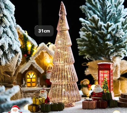 Luz nocturna de cristal para árbol de Navidad, ideal para el hogar, ambiente festivo romántico, adornos navideños, decoración luminosa LED