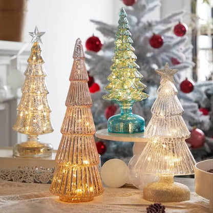 Luz nocturna de cristal para árbol de Navidad, ideal para el hogar, ambiente festivo romántico, adornos navideños, decoración luminosa LED