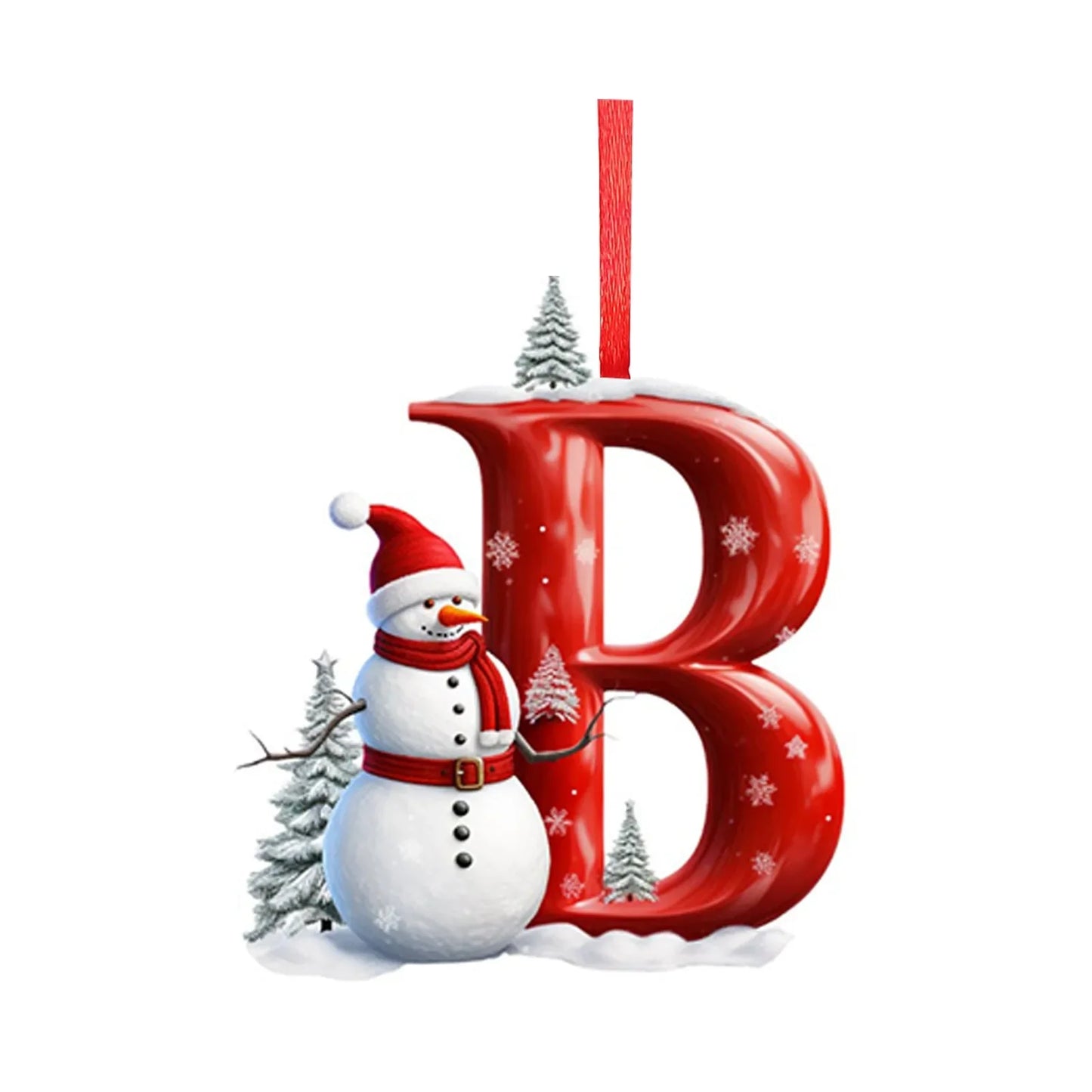 Letras colgantes acrílicas de la A a la Z (26 letras). Ideal para decorar el árbol de Navidad.
