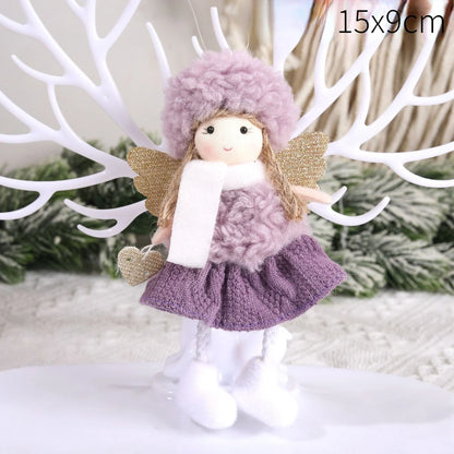 Ángeles navideños con colgante y muñecas para el árbol de Navidad 2026 Decoración navideña para el hogar.