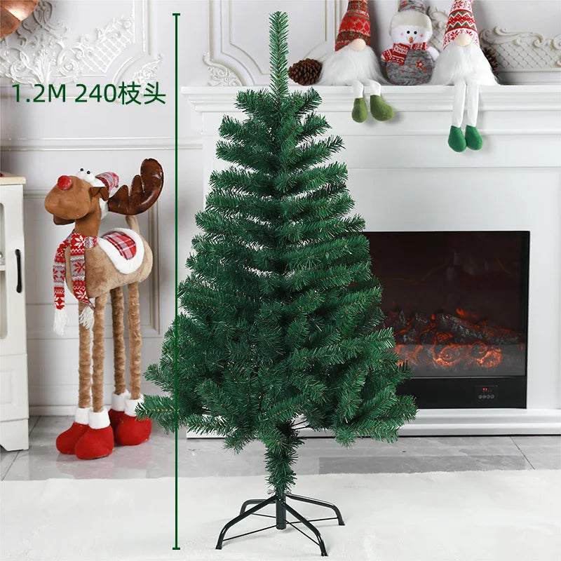 Árbol de Navidad artificial verde de PVC, grande, 120/150/180/210 cm, cifrado, decoración navideña.