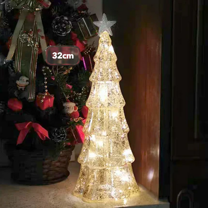 Luz nocturna de cristal para árbol de Navidad, ideal para el hogar, ambiente festivo romántico, adornos navideños, decoración luminosa LED