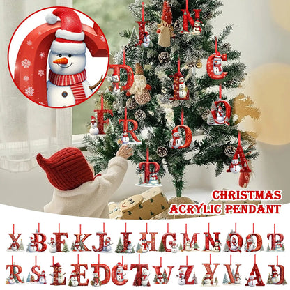 Letras colgantes acrílicas de la A a la Z (26 letras). Ideal para decorar el árbol de Navidad.