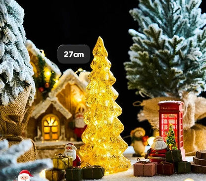 Luz nocturna de cristal para árbol de Navidad, ideal para el hogar, ambiente festivo romántico, adornos navideños, decoración luminosa LED