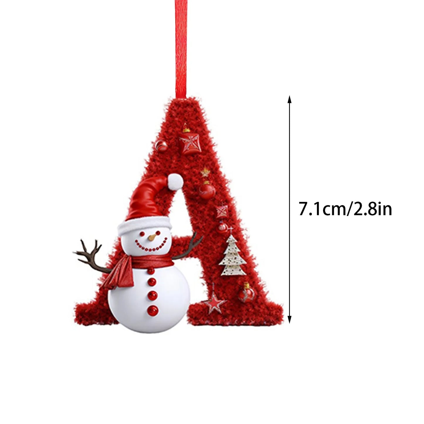 Letras colgantes acrílicas de la A a la Z (26 letras). Ideal para decorar el árbol de Navidad.