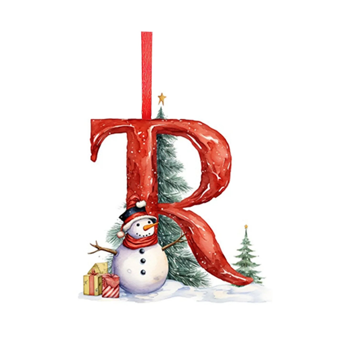 Letras colgantes acrílicas de la A a la Z (26 letras). Ideal para decorar el árbol de Navidad.