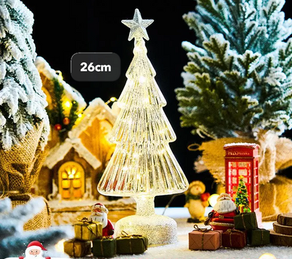 Luz nocturna de cristal para árbol de Navidad, ideal para el hogar, ambiente festivo romántico, adornos navideños, decoración luminosa LED