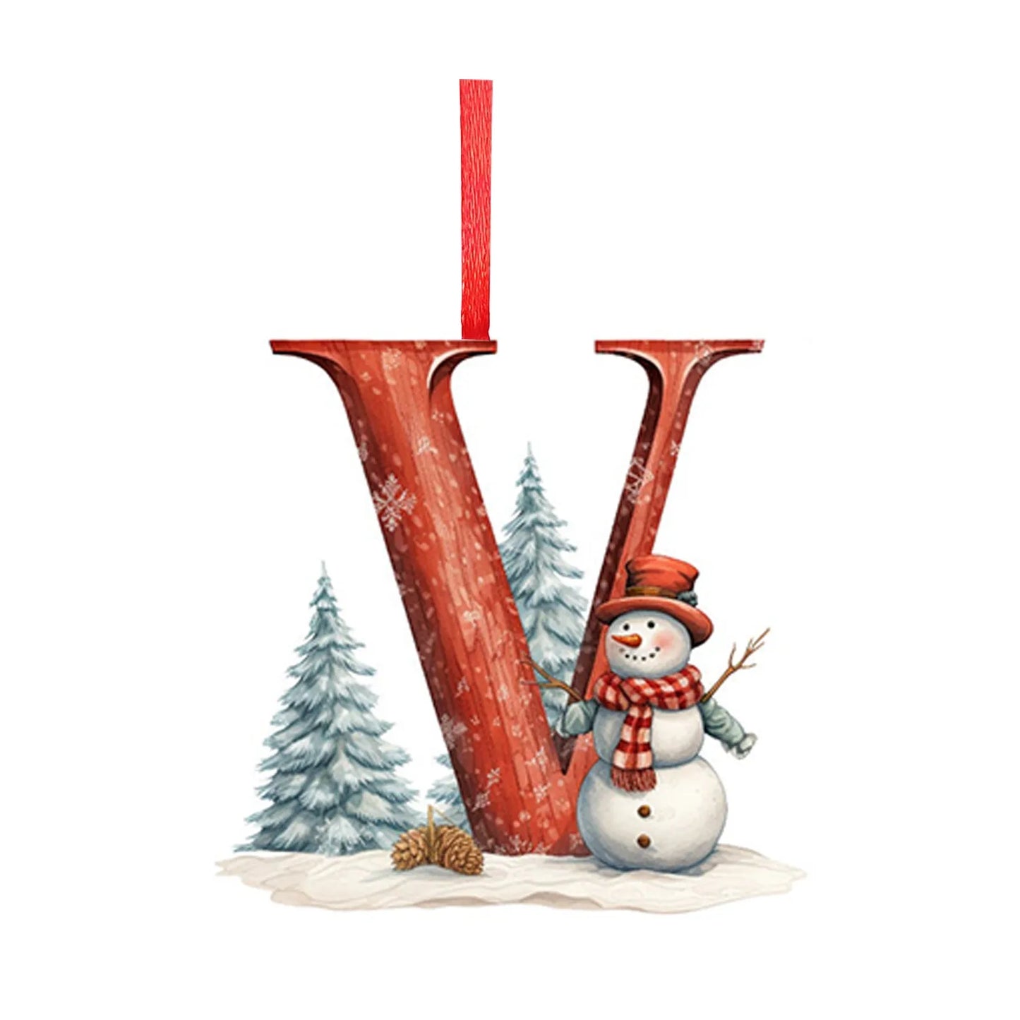 Letras colgantes acrílicas de la A a la Z (26 letras). Ideal para decorar el árbol de Navidad.