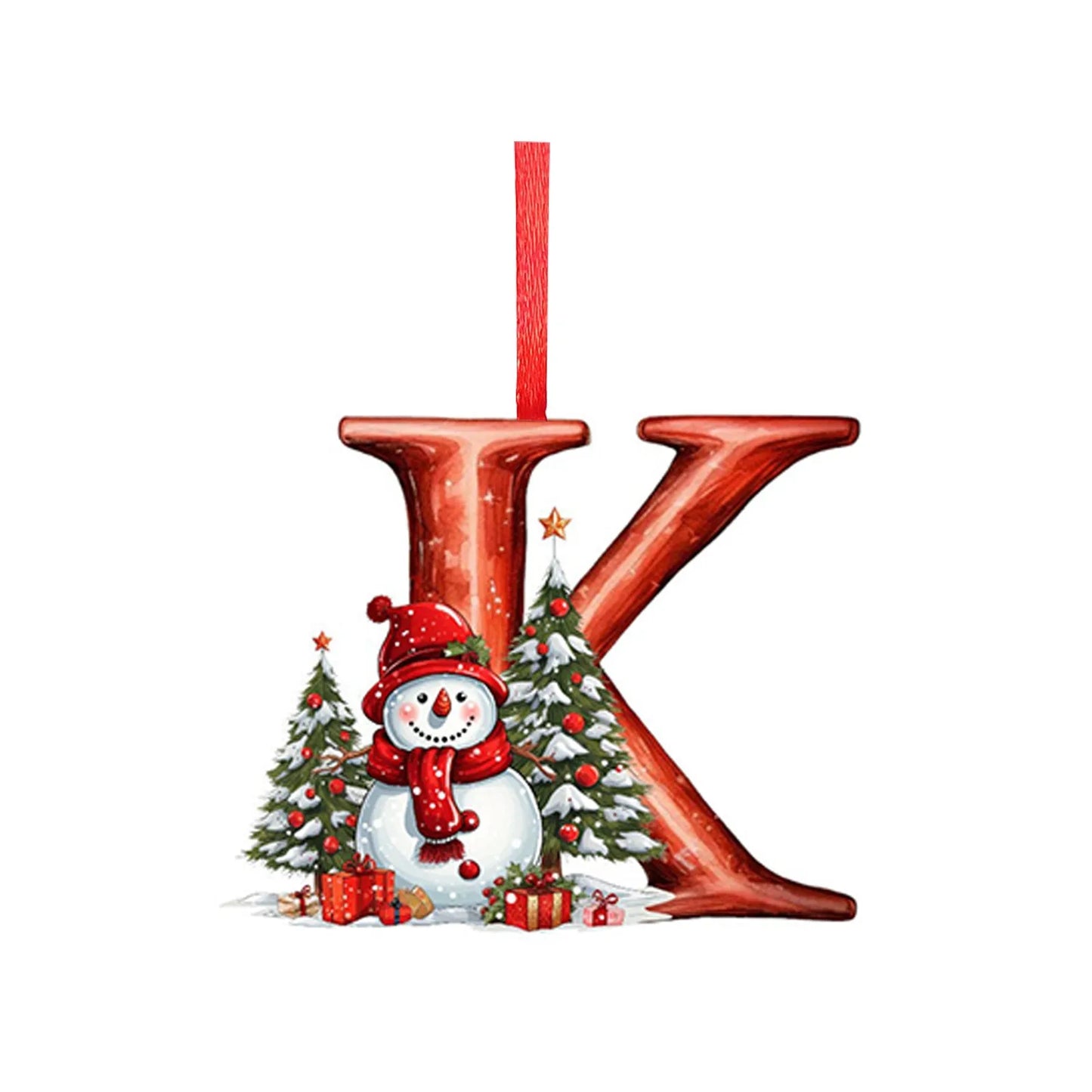 Letras colgantes acrílicas de la A a la Z (26 letras). Ideal para decorar el árbol de Navidad.