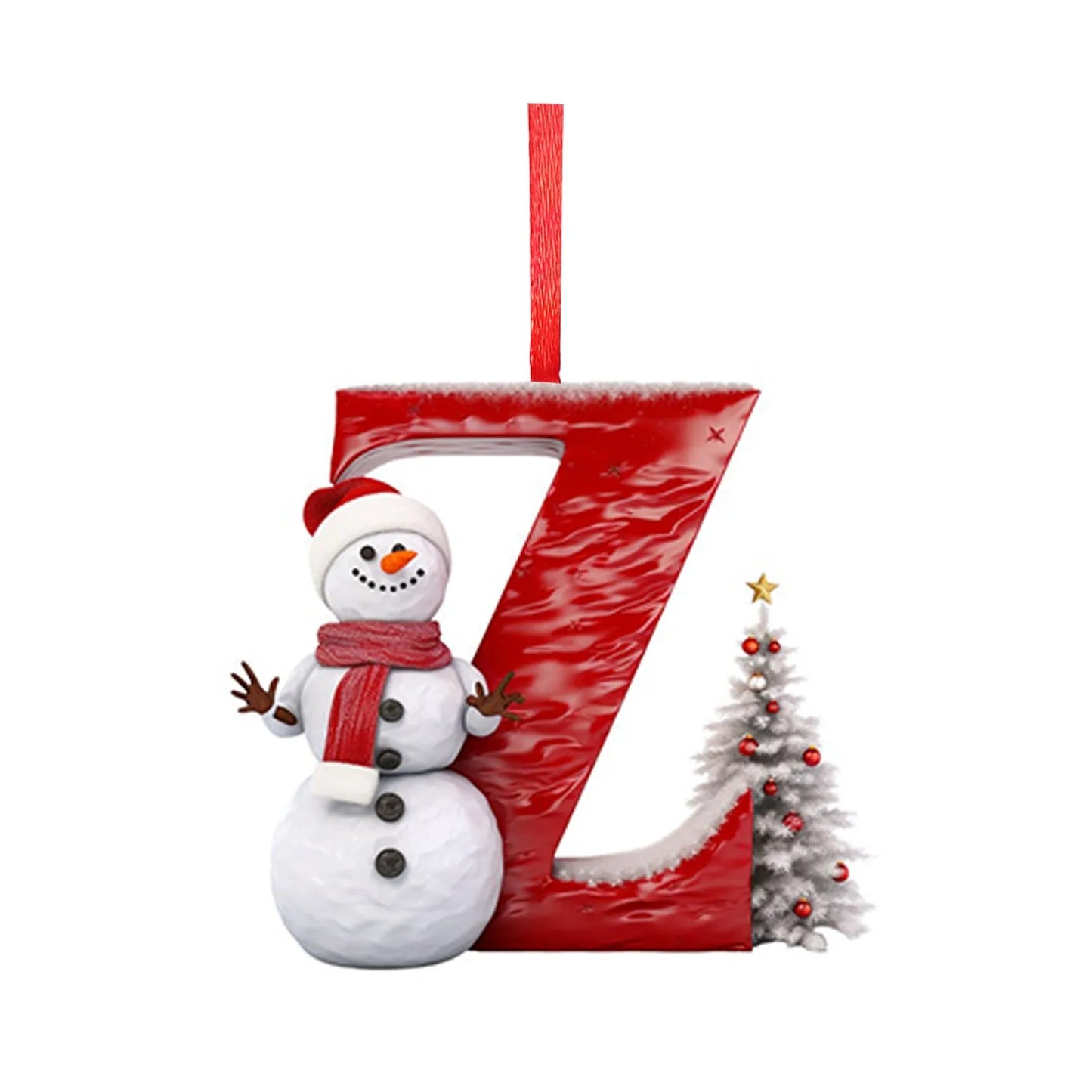 Letras colgantes acrílicas de la A a la Z (26 letras). Ideal para decorar el árbol de Navidad.