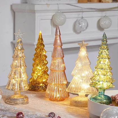 Luz nocturna de cristal para árbol de Navidad, ideal para el hogar, ambiente festivo romántico, adornos navideños, decoración luminosa LED