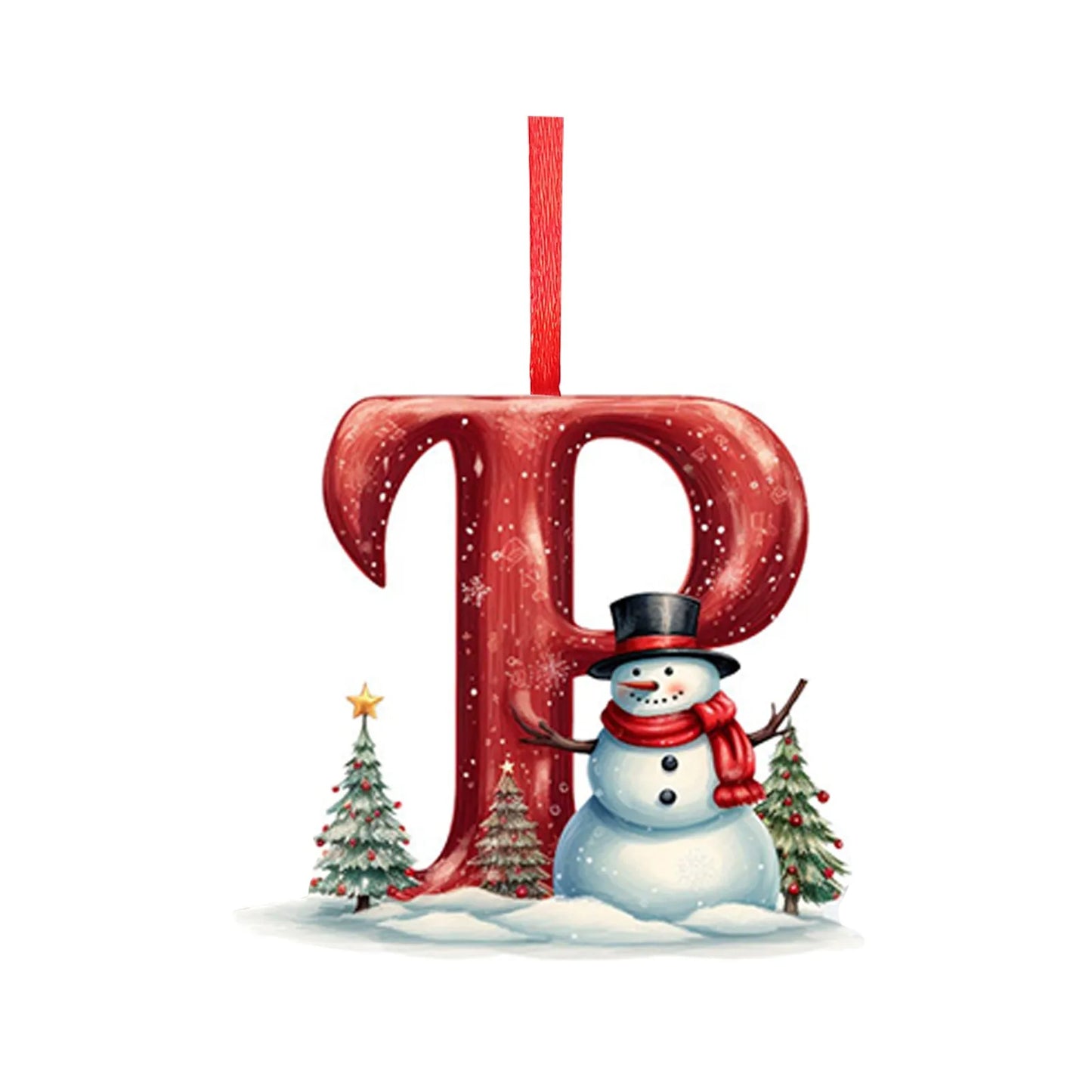 Letras colgantes acrílicas de la A a la Z (26 letras). Ideal para decorar el árbol de Navidad.